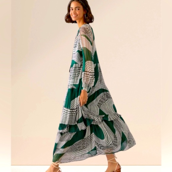 Anthropologie Dresses & Skirts - Anthropologie The Marais Gauze Maxi Dress Sz XXS Gray Green Boho